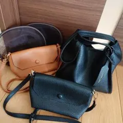 DOUDOU 2way ハンドバッグ ショルダーバッグ クリアポーチ ブラック