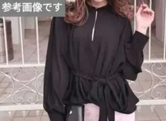 み*ぃ様 新品 ミコアメリ 黒 トップス シャツ ブラウス 長袖のサムネイル