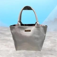 LAURA ASHLEY シルバー トートバッグ 花柄内側