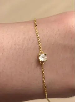 925スターリングシルバー ゴールドブレスレット