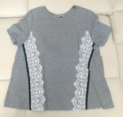 【MARLENEDAM】マーレンダム グレー　Tシャツ　レース　サイズ40のサムネイル