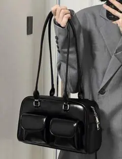 shein ニッチデザイン　アンダーアーム　バッグ　黒