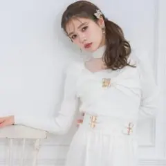 ROJITA シアーデコルテツイストリボンニットのサムネイル