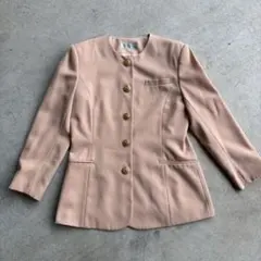 vintage ALLEGRUA ノーカラージャケット ピンク ゴールドボタンのサムネイル