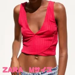 ZARA 赤 Mサイズ Vネックキャミソール