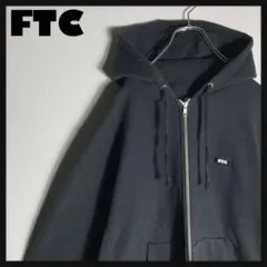 FTC フルジップパーカー ワンポイント刺繍ロゴ ストリート 黒 M