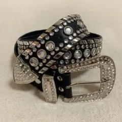 ブリンブリンベルト B ブラック×シルバー UK HIPHOP Y2K グランジ