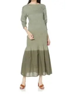 【美品】　Mika Owen シャーリングロングワンピース