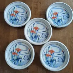 昭和レトロ 　有田焼き　第壱陶器 　菖蒲　５枚セット