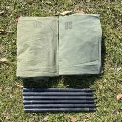 希少　USパップテント　初期型　1942年製　極美品　軍幕　二枚セット 希少 USパップテント 初期型 1942年製 極美品 軍幕 二枚セットラスト2