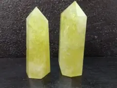 シトリン水晶六角柱2個セット天然石