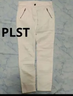 【美品】PLST プラステ ストレッチバイカーパンツ ホワイト 白 サイズ０のサムネイル