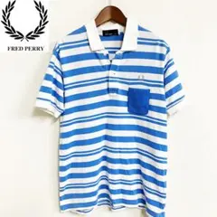 フレッドペリー　ボーダーポロシャツ　ワンポイント刺繍