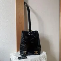 CHANEL ブラック トリプルココ ワンショルダー 3way パテント