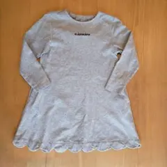 クレードスコープ ワンピース 裾スカラップ ロゴ刺繍 グレー 120