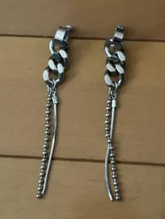 シルバー チェーンリンク イヤリング