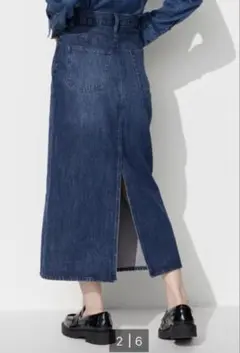 デニムパネルロングスカート 67 NAVY サイズ:58