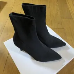 RANDA ソフトストレッチニットソックスブーツ　ブラック　Mサイズ