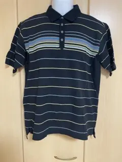 ルコックスポルティフ ゴルフ ポロシャツ 黒 ボーダー L メンズ