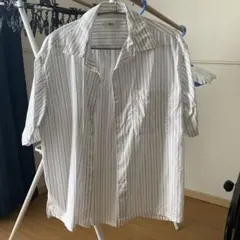 UNIQLO :C ストライプ 半袖シャツ ホワイト Mのサムネイル