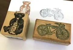スタンプ　クマ　自転車　セット