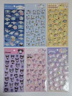 【匿名配送】サンリオ ぷくっとシール 6種セット ダイソー