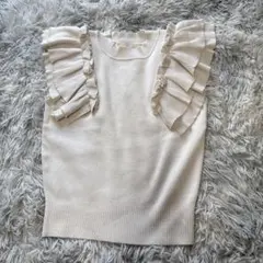 31 sons de mode フリルニットプルオーバーアイボリー36美品