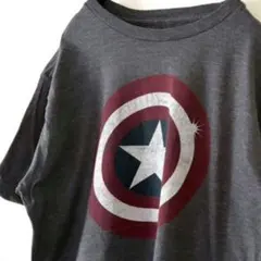 マーベル キャプテンアメリカ ロゴ Tシャツ L古着