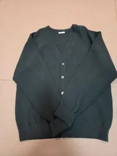 ダークグリーン Vネック カーディガン