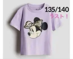 ☆新品☆H&MプリントデザインコットンTシャツ ♡ミニーマウス135/140②