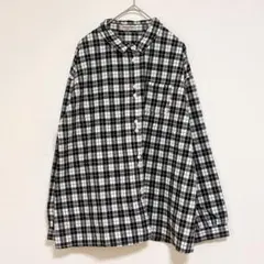 サマンサモスモス　シャツ　長袖　F チェック　ブラック　ホワイト　薄手　春　秋