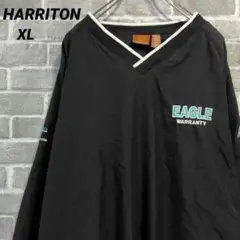 【HARRITON】ナイロンプルオーバー ピステ ブラック US古着