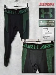 UNDER ARMOUR MD コンプレッションタイツ ブラック/グリーン