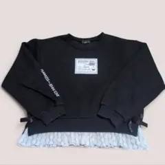 Jenni Love ブラック トレーナー スウェット レース リボン 140