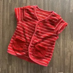 ベビーザらス パジャマベスト スリーパー フリース ボーダー 赤 レッド