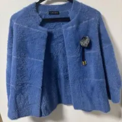 TRUBE ブルーファーオープンフロントジャケット　美品