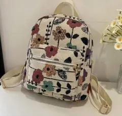 【新品】フラワー柄 刺繍 ミニリュック リュックサックエスニック 北欧