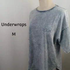 Underwraps　ケミカルウォッシュ　サーT　ロング丈　M　ブルー　タグ付のサムネイル