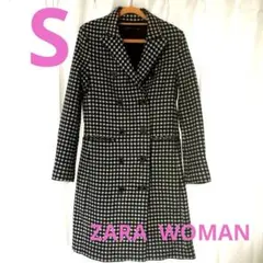 極美品☆ ZARA WOMAN チェック ロングコート USA XS／S