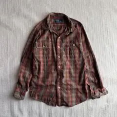 90s polo ralphlauren チェック インド綿 シャツ 長袖 古着