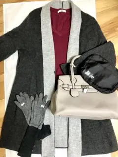 値下げ中‼︎超目玉商品セット売りコート・カットソー・手袋・ポーチ・バッグ・5点激安