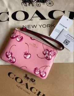 コーチ 2way カーゴバッグ キャンバス さくらんぼ柄 34cm♡新品未使用♡ COACH】コーチ バッグ キャンバス ミニ カーゴ チェリー