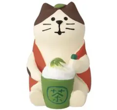 新品未使用 デコレ コンコンブル 抹茶ラテ猫 ねこ かわいい 置物 インテリア