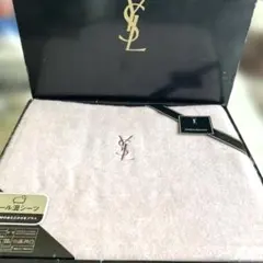 【新品】イヴサンローラン　ウール混モッサーシーツ　140×240 ピンク　箱潰れ