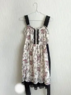 美品　axes femme キャミワンピース　フリル　花柄　レース　蝶々　リボン