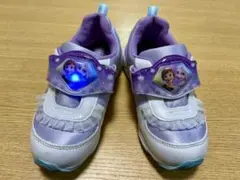 難あり　アナ雪 エルサ 光る靴 スニーカー LED 19センチ シューズ