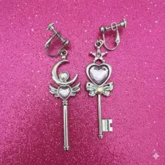 魔法少女界隈系　ファンタジー風キー型イヤリング