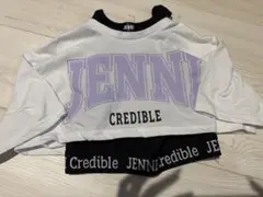 JENNI クロップドTシャツ ホワイト/ブラック