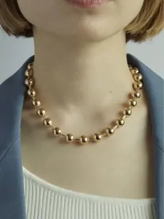 GOLDY ビッグ ボール チェーン ショート ネックレス