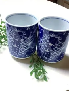 貴花田 若花田　湯のみ コップ 陶器　相撲　和風　送料無料　2個セット